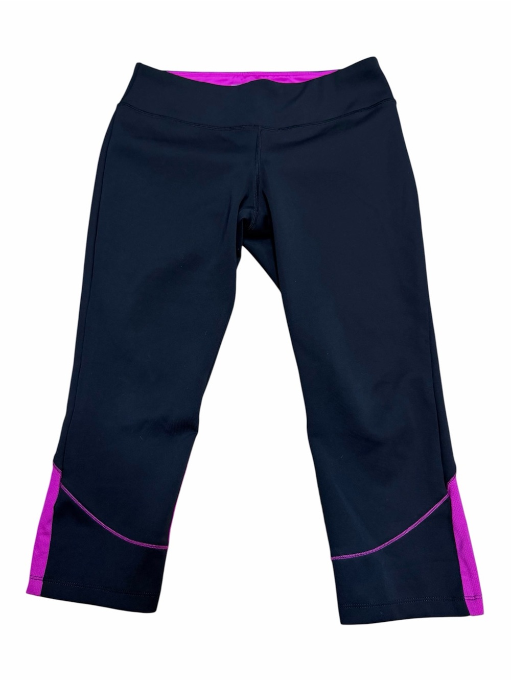 New Balance 3D Dry Medium Black Purple Cropped Athletic Leggings Running Yoga